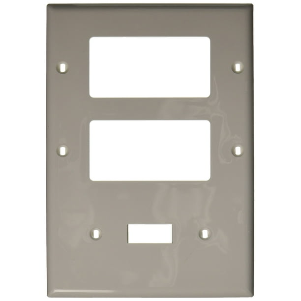 Thermoset Device Mount Standard Size Light Almond Leviton 80421-T 3-Gang 2-Toggle 1-Decora/GFCI Device Combination Wallplate Thermoset Device Mount Standard Size Light Almond Leviton 80421-T 3-Gang 2-Toggle 1-Decora/GFCI Device Combination Wallplate